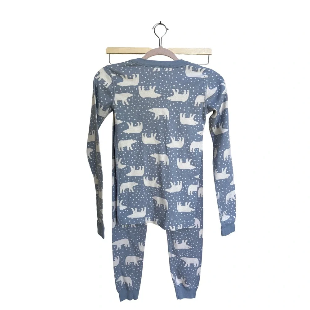 Hanna Andersson Kids Blue‎ Polar Bear Organic Cotton Pajama Set Size 12/14 160cm